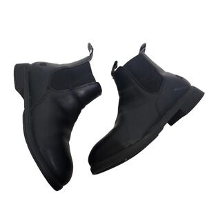 XENA Boots Womens 7.5 Wide Black Chelsea Vegan Leather Slip Resistant Safety Toe